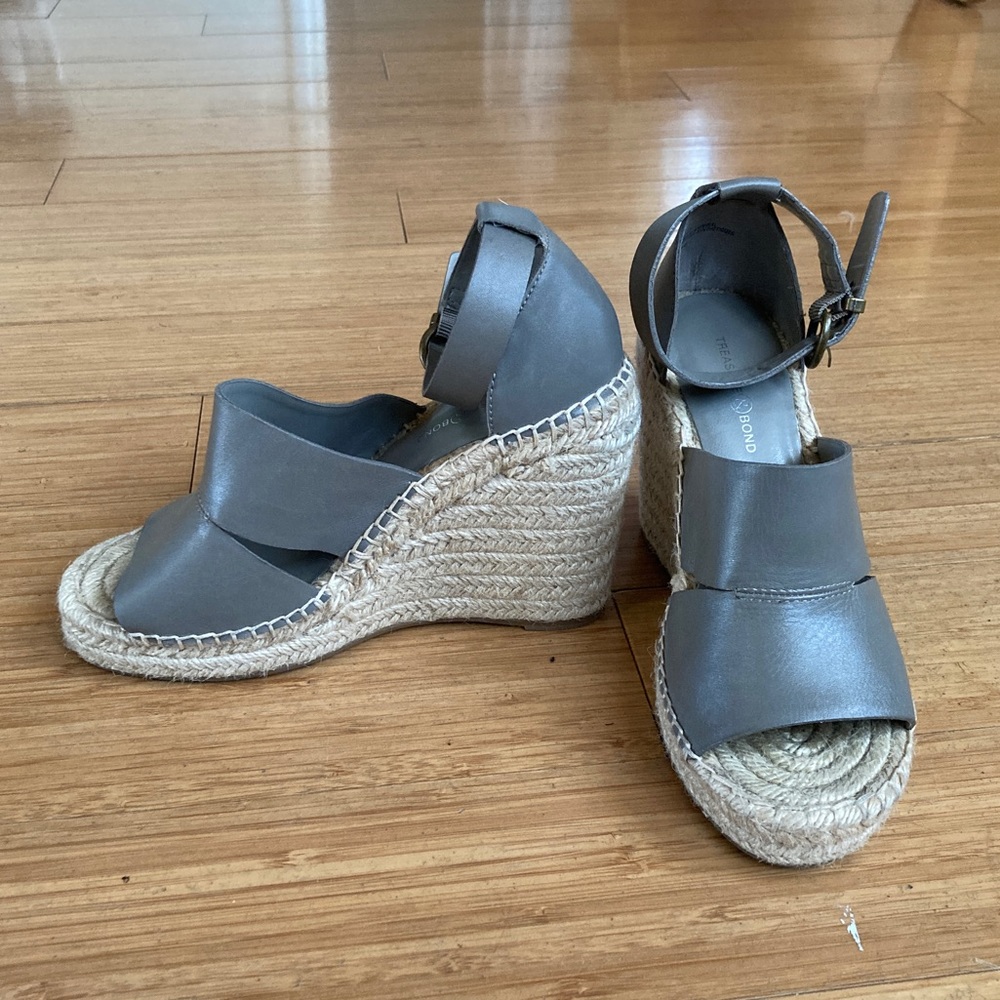 Treasure & Bond 6 1/2 Sannibel Gray Espadrille Platform Wedge